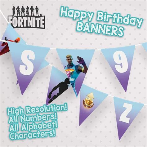 Fortnite Happy Birthday Banner | Printable birthday banner, Birthday banner template, Happy ...