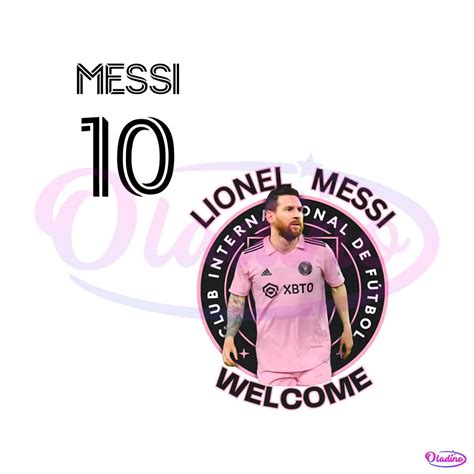 Messi Welcome To Inter Miami PNG Sublimation Download - Oladino