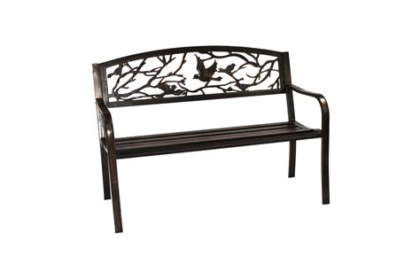 Metal Garden Bench Bird Back