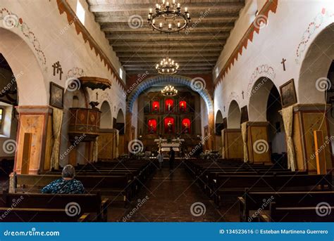 Interior of the Mission of San Juan Bautista, California, USA ...