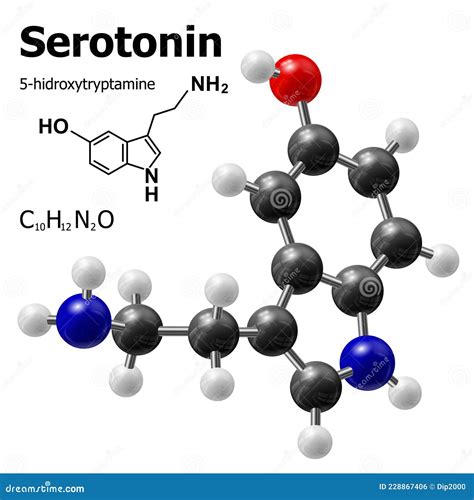 Serotonin molecule stock vector. Illustration of isolated - 228867406