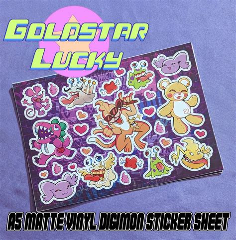 NEW RELEASE Digimon Poop Digimon A5 Sticker Sheet - Etsy