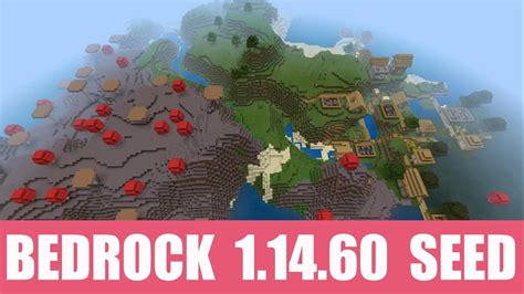 Minecraft Bedrock 1.14.60 Seed: Mushroom island with village and blacksmith at spawn - YouTube