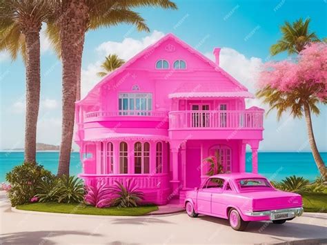 Premium Photo | Dream house barbie pink color