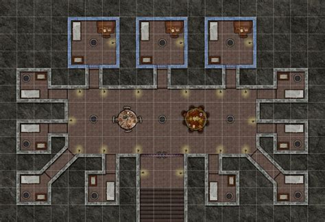 Prison Cellbock With Warded Cells (with Grid) | Dnd world map, Prison, Dungeon maps