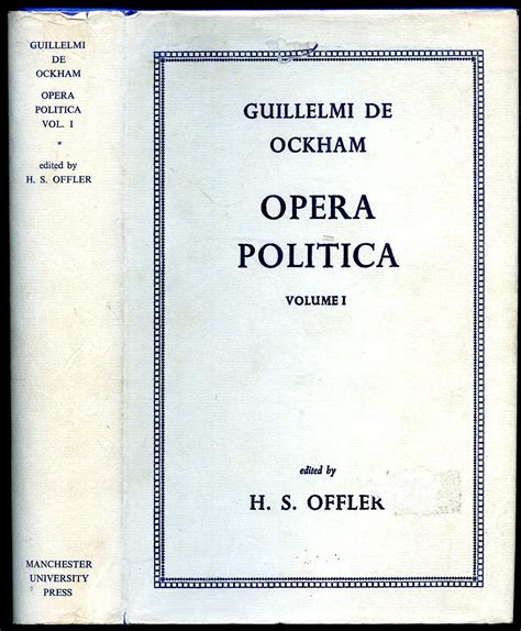 Guillelmi De Ockham | Opera Politica. Volume I (Latin Edition) by ...