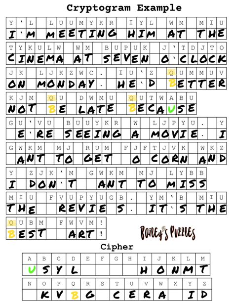 How to Solve Cryptograms {methods & examples} - Bailey's Puzzles