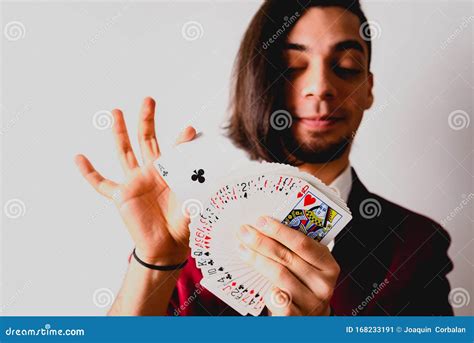 Magician Doing Tricks with a Deck of Cards Stock Image - Image of finger, game: 168233191