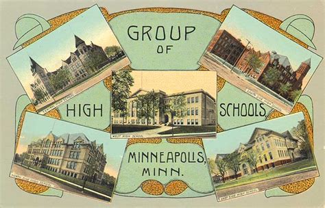 POSTCARDY: the postcard explorer: Minneapolis High Schools - 100 Years Ago