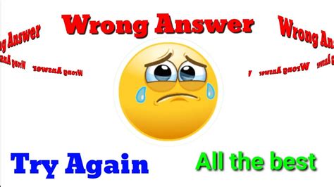 Wrong Answer Emoji || Try again , better luck next time from G Smart - YouTube