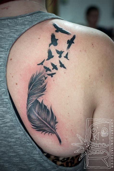 Tumblr | Feather bird tattoo shoulder, Feather tattoos, Feather with ...