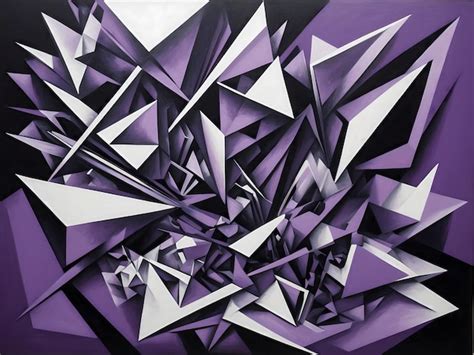 Premium Photo | Abstract artistic modern painting purple black white abstract shapes and ...