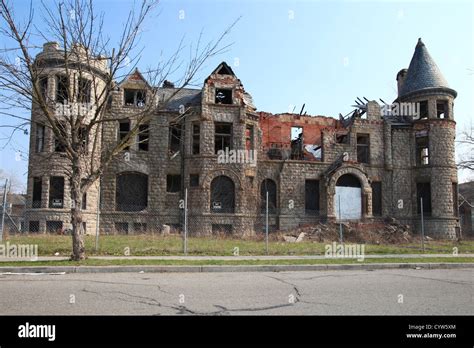 Abandoned residential building in Brush Park, Detroit, Michigan Stock ...