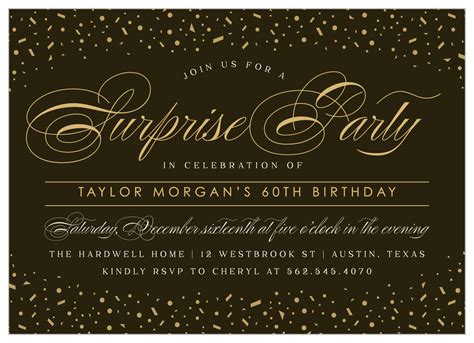 Formal Surprise Milestone Birthday Invitations by Basic Invite