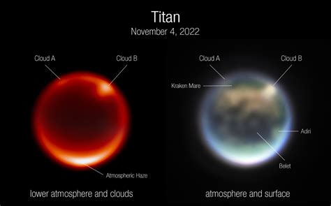 Webb Sees Clouds in Hazy Atmosphere of Titan | Sci.News