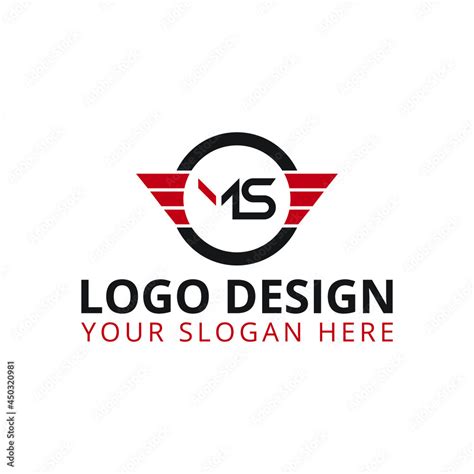 MS Logo Design Business Logo Stock Vector | Adobe Stock