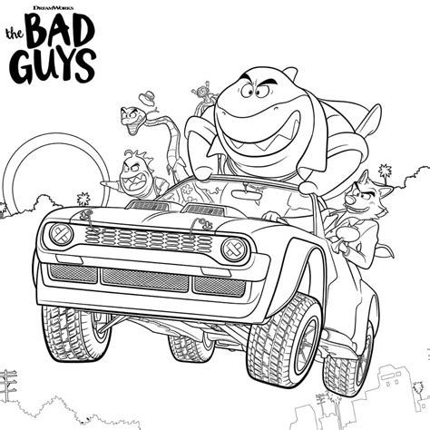 Characters in The Bad Guys coloring page - Download, Print or Color Online for Free