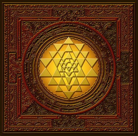 Golden Sri Lakshmi Yantra Digital Art by Lila Shravani