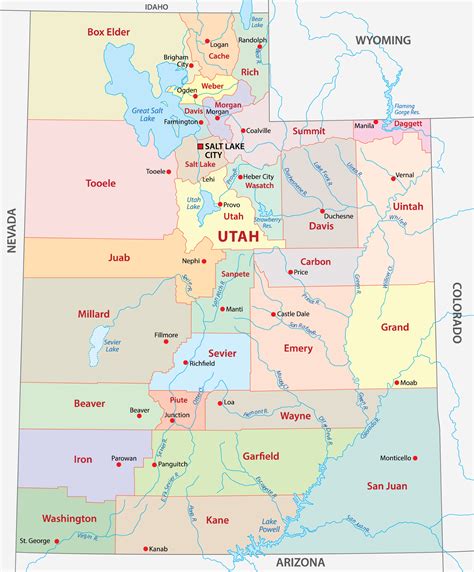 Utah Counties Map | Mappr