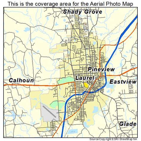 Aerial Photography Map of Laurel, MS Mississippi