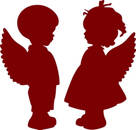 Sticker Ange - Ange 19 | Angel silhouette, Silhouette christmas, Baby silhouette