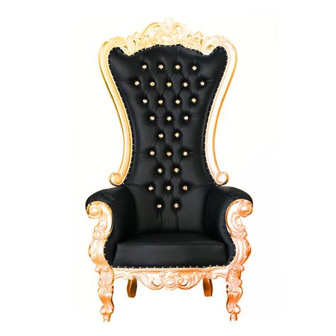 Throne chair (Black/Gold) » Vikos party rentals