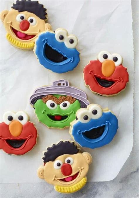 Sesame Street Sandwich Cookies | Cookie recipes decorating, Sugar cookie designs, Cookie decorating