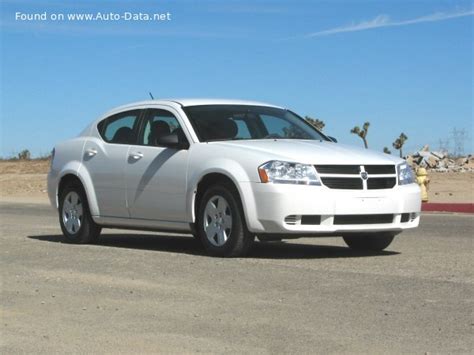 2007 Dodge Avenger sedan 2.4 16V (170 Hp) | Technical specs, data, fuel consumption, Dimensions