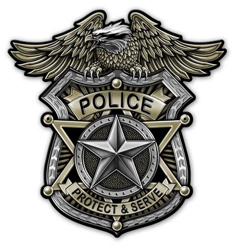 "POLICE BADGE" METAL SIGN - Pin-Ups For Vets Store