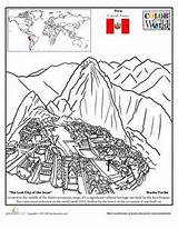 Color The World coloring Pages  Peru Coloring Machu picchu Picchu sketch template
