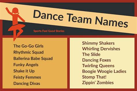 100 Fun Dance Team Names for your Group