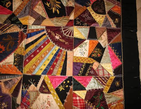 Antique Satin Silk Heavily Embroidered Crazy Quilt Top 1900 64" X 64" Beautiful | Crazy quilts ...