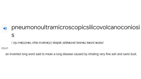 pneumonoultramicroscopicsilicovolcanoconiosis - YouTube