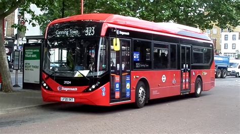 Brand NEW Enviro 200 MMC BYD Electric Stagecoach London 29204 LF20XKT on Route 323 at Mile End ...