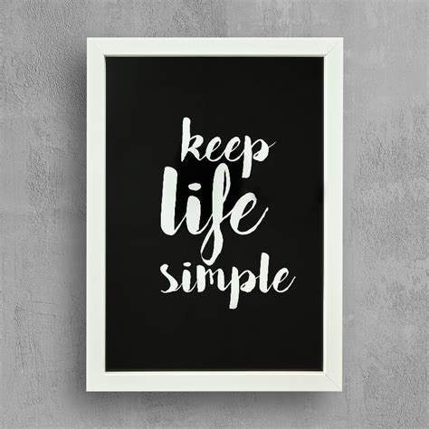 "Keep Life Simple" White Frame Quote - Cheezainetc