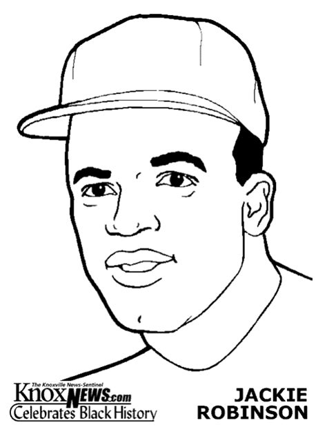 Sportspeople Jackie Robinson | Coloring Pages 24