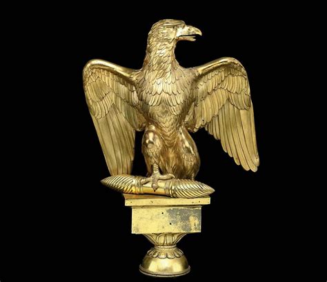 Majestic composition French imperial bronze golden eagle sculpture for decoration | Animal Sculpture