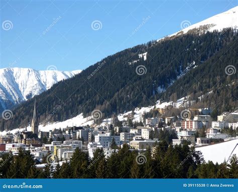 Davos stock photo. Image of cottage, mountain, building - 39115538