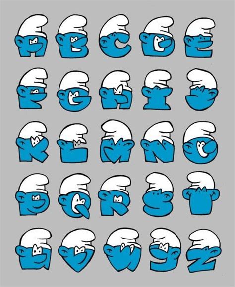 A not very definiteve Smurf-alhabet. | LETTERS & TEXTS | Cute fonts alphabet, Lettering alphabet ...