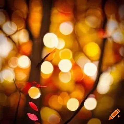 Bokeh-filled scene with vibrant fall leaves