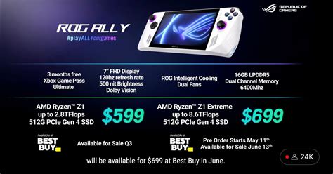 ราคามาแล้ว! ASUS ROG Ally เครื่องเกมพกพามหาโหด เริ่มต้นที่ 599 ดอลล่าร์ | Blognone