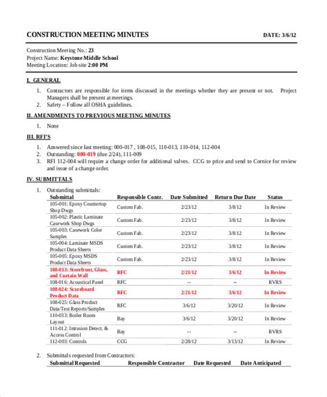 Pre Construction Meeting Agenda Template - Detrester.com