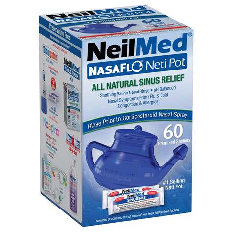 NasaFlo Neti Pot with 60 Packets