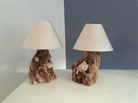 Lampes de chevet pierres incrustées | Lampe de chevet, Lampe bois, Chevet