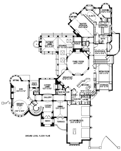 Tudor Style House Plan - 5 Beds 6.5 Baths 7632 Sq/Ft Plan #141-281 ...