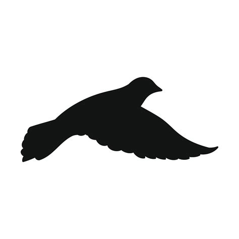 Silhouette of a bird with lowered wings side view. Vector illustration ...