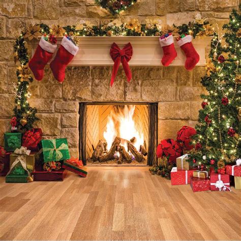 Christmas Fireplace Backdrops