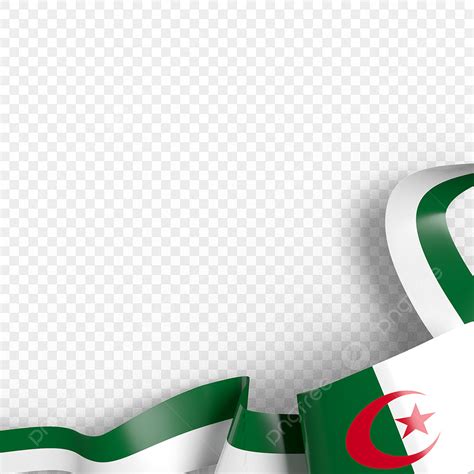 Algeria Flag White Transparent, Algeria Flag Ribbon Corner Theme For Decoration Advertising ...