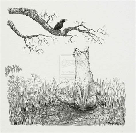 The Fox and The Crow by hayleymerrington on DeviantArt | Crow art, Fox art, Crows drawing