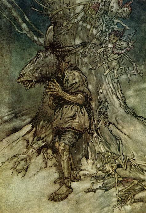 Nick Bottom From A Midsummer Nights Dream By Shakespeare Painting by Arthur Rackham